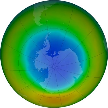 Antarctic ozone map for 1984-09